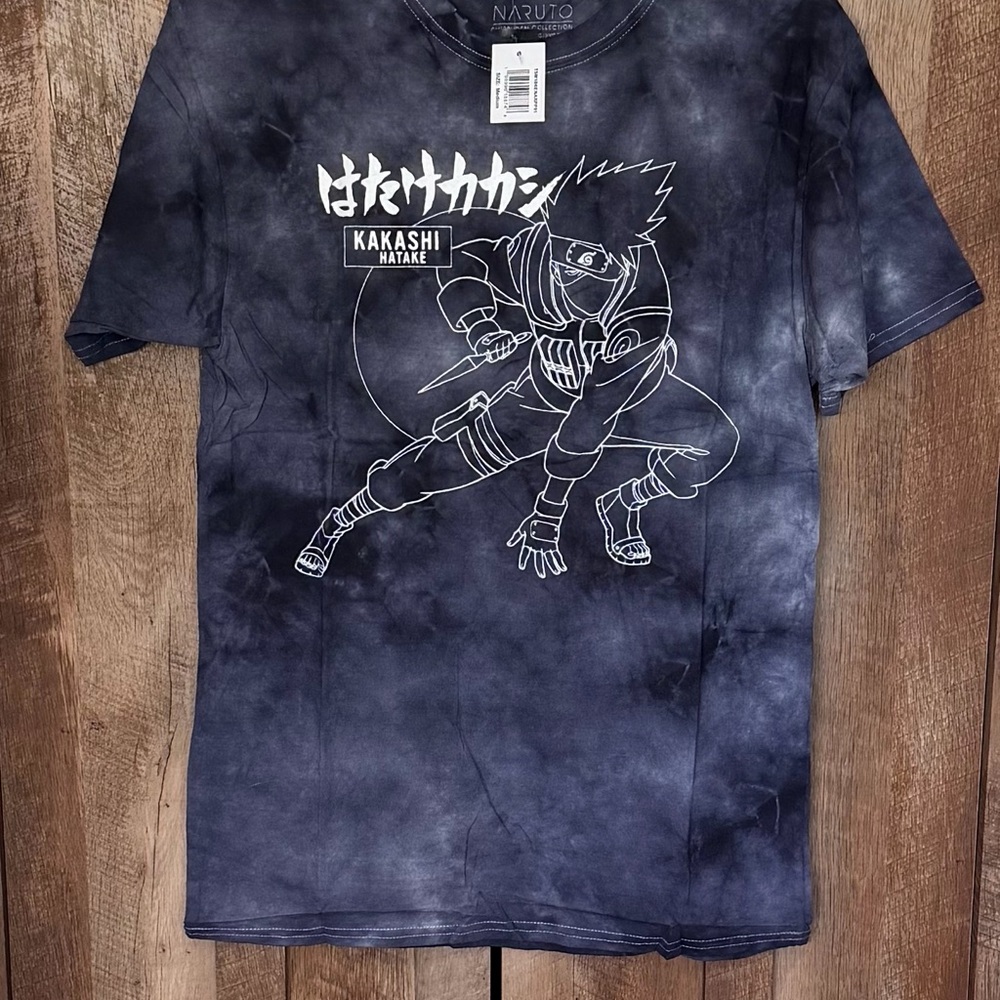 Naruto Shippuden Kakashi Hatake Kanji Character Men's Graphic T-Shirt Size M